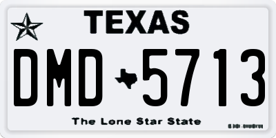 TX license plate DMD5713