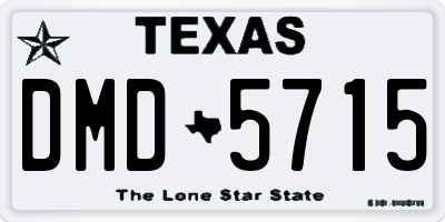 TX license plate DMD5715