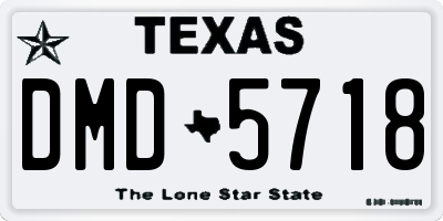 TX license plate DMD5718