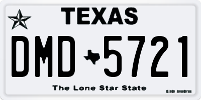 TX license plate DMD5721