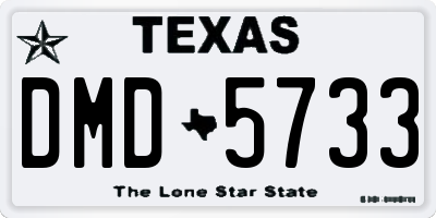 TX license plate DMD5733