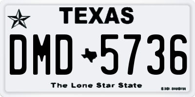TX license plate DMD5736