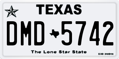 TX license plate DMD5742