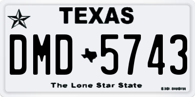 TX license plate DMD5743