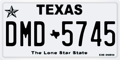 TX license plate DMD5745