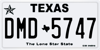 TX license plate DMD5747