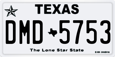 TX license plate DMD5753