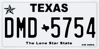 TX license plate DMD5754