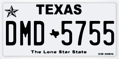 TX license plate DMD5755