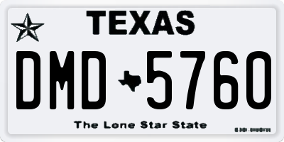 TX license plate DMD5760