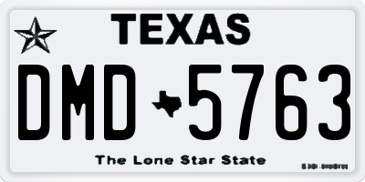 TX license plate DMD5763