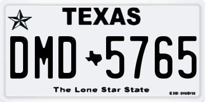 TX license plate DMD5765