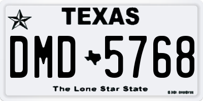 TX license plate DMD5768