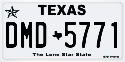 TX license plate DMD5771