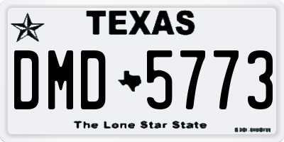 TX license plate DMD5773