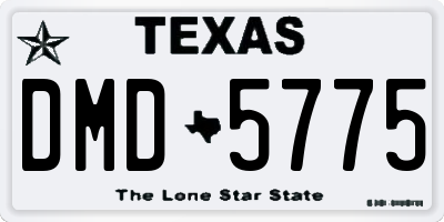TX license plate DMD5775