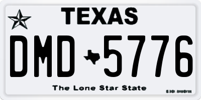 TX license plate DMD5776