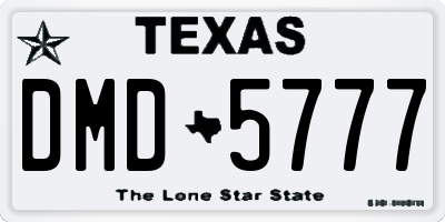 TX license plate DMD5777