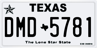 TX license plate DMD5781