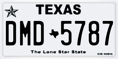 TX license plate DMD5787