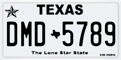 TX license plate DMD5789