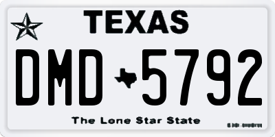 TX license plate DMD5792