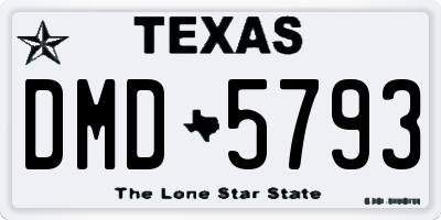 TX license plate DMD5793