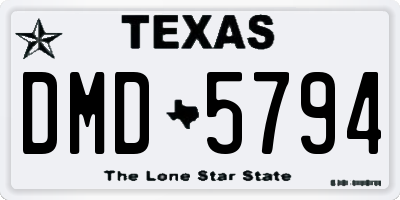 TX license plate DMD5794
