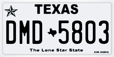 TX license plate DMD5803
