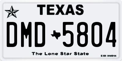 TX license plate DMD5804