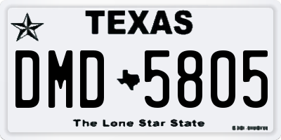 TX license plate DMD5805