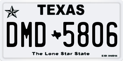TX license plate DMD5806