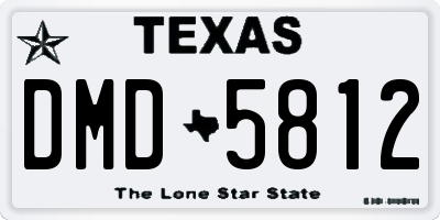 TX license plate DMD5812