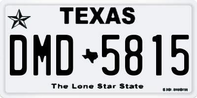 TX license plate DMD5815