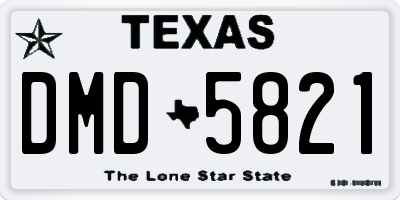 TX license plate DMD5821