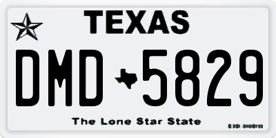 TX license plate DMD5829