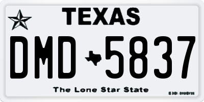 TX license plate DMD5837