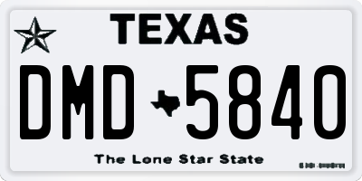 TX license plate DMD5840