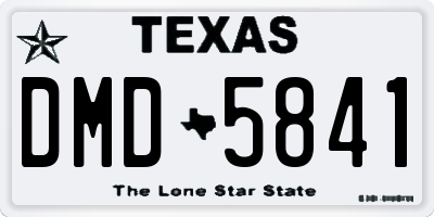 TX license plate DMD5841
