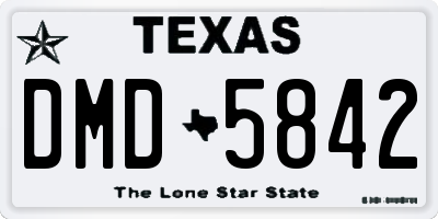 TX license plate DMD5842