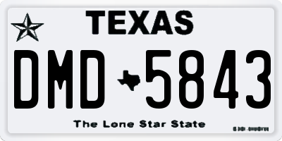 TX license plate DMD5843