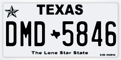 TX license plate DMD5846