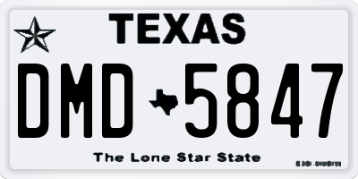 TX license plate DMD5847