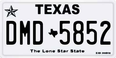 TX license plate DMD5852