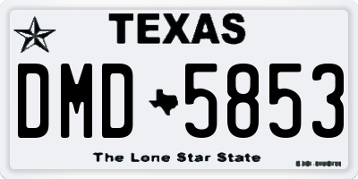 TX license plate DMD5853