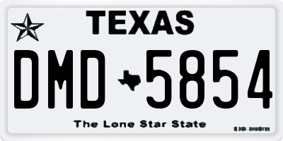 TX license plate DMD5854