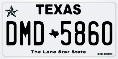 TX license plate DMD5860