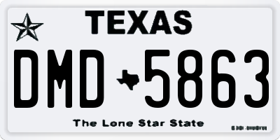 TX license plate DMD5863