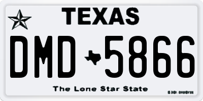 TX license plate DMD5866