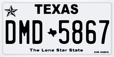 TX license plate DMD5867